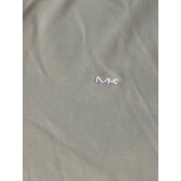 Michael Kors Light Green Polo Shirt Embroidered MK Logo Short Sleeves Size M - Picture 2 of 4